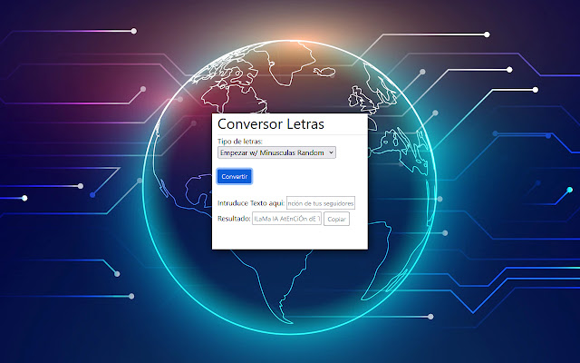 Conversor de letras  from Chrome web store to be run with OffiDocs Chromium online