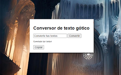 Conversor de texto gótico from Chrome web store to be run with OffiDocs Chromium online Conversor de texto gótico from Chrome web store to be run with OffiDocs Chromium online