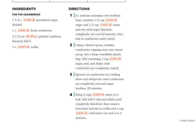 Converted! Baking unit converter  from Chrome web store to be run with OffiDocs Chromium online