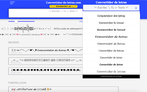Convertidor de Letras  from Chrome web store to be run with OffiDocs Chromium online