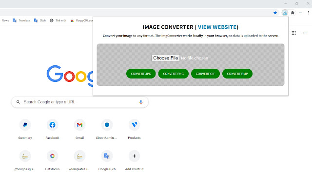 Convert image to any format  from Chrome web store to be run with OffiDocs Chromium online