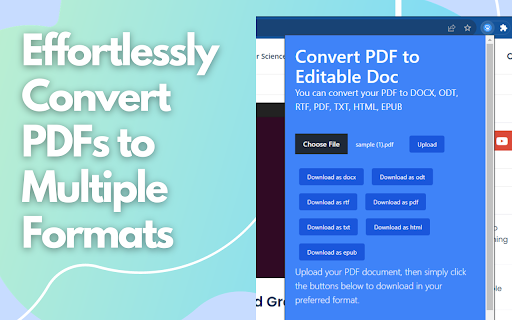 Convert PDF to Editable Doc  from Chrome web store to be run with OffiDocs Chromium online