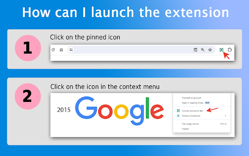 Convert Picture to Text  from Chrome web store to be run with OffiDocs Chromium online