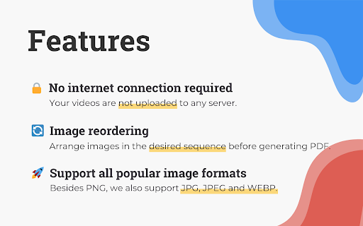 Convert PNG to PDF Images to PDF converter  from Chrome web store to be run with OffiDocs Chromium online