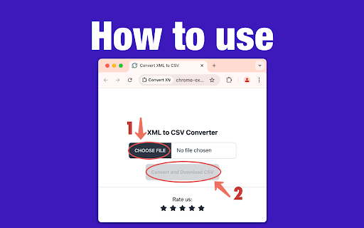 Convert XML to CSV  from Chrome web store to be run with OffiDocs Chromium online