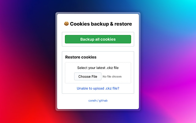 Cookie Backup and Restore  from Chrome web store to be run with OffiDocs Chromium online