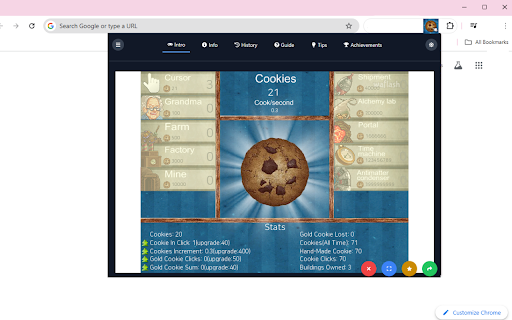 Cookie Clicker EE Unblocked Game  from Chrome web store to be run with OffiDocs Chromium online