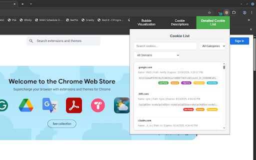 Cookie Data Observation Handler (DOH)  from Chrome web store to be run with OffiDocs Chromium online