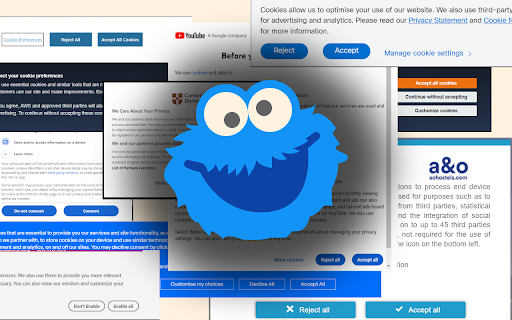 Cookie Decliner  from Chrome web store to be run with OffiDocs Chromium online