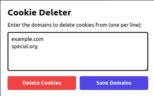 Cookie Deleter  from Chrome web store to be run with OffiDocs Chromium online