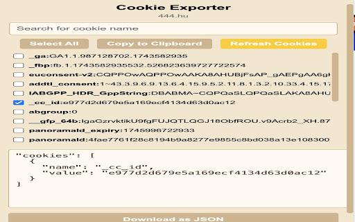 Cookie Exporter  from Chrome web store to be run with OffiDocs Chromium online