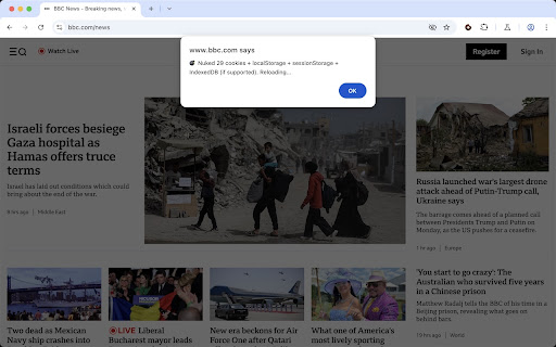 Cookiekill+  from Chrome web store to be run with OffiDocs Chromium online