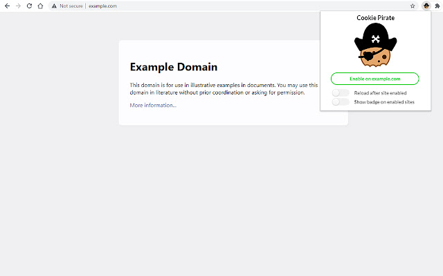 Cookie Pirate  from Chrome web store to be run with OffiDocs Chromium online