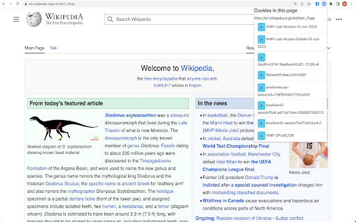 Cookie Viewer  from Chrome web store to be run with OffiDocs Chromium online