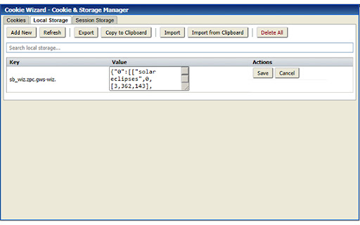 Cookie Wizard Cookie  Storage Manager  from Chrome web store to be run with OffiDocs Chromium online