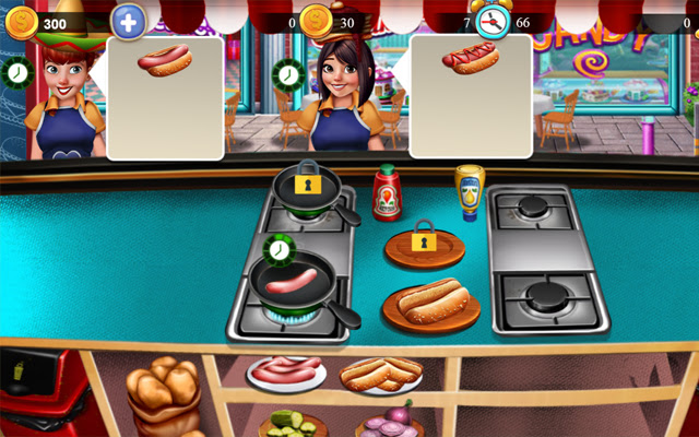Cooking Fast Hotdogs And Burgers Craze Game  from Chrome web store to be run with OffiDocs Chromium online