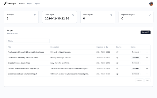 Cooksync  from Chrome web store to be run with OffiDocs Chromium online