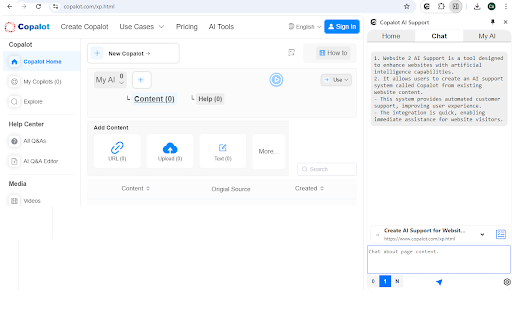 Copalot AI Support  from Chrome web store to be run with OffiDocs Chromium online