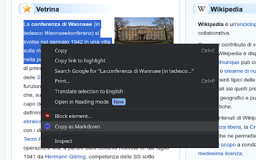 Copy as a Markdown quote  from Chrome web store to be run with OffiDocs Chromium online