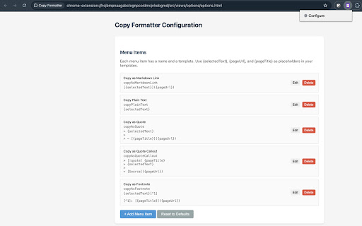 Copy Formatter  from Chrome web store to be run with OffiDocs Chromium online