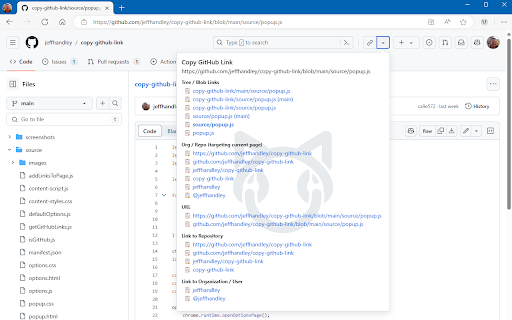 Copy GitHub Link  from Chrome web store to be run with OffiDocs Chromium online