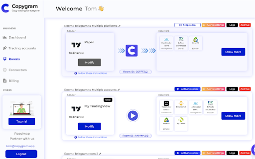 Copygram  from Chrome web store to be run with OffiDocs Chromium online