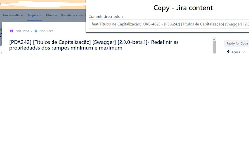 Copy Jira content  from Chrome web store to be run with OffiDocs Chromium online