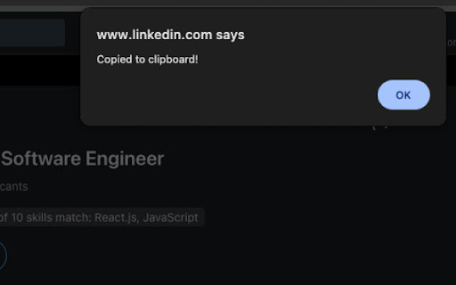 Copy LinkedIn Job  from Chrome web store to be run with OffiDocs Chromium online
