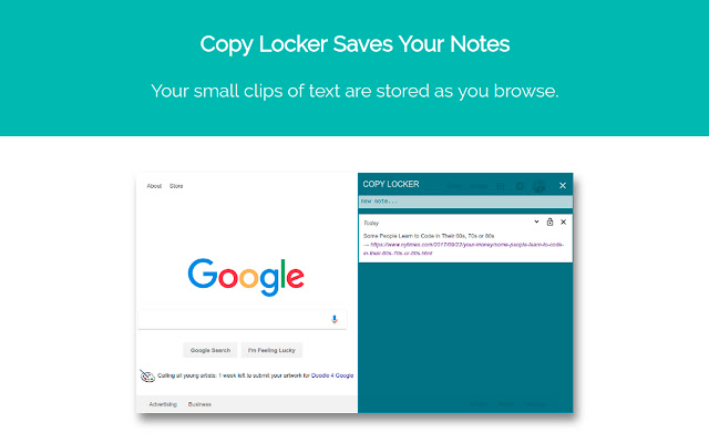 Copy Locker  from Chrome web store to be run with OffiDocs Chromium online