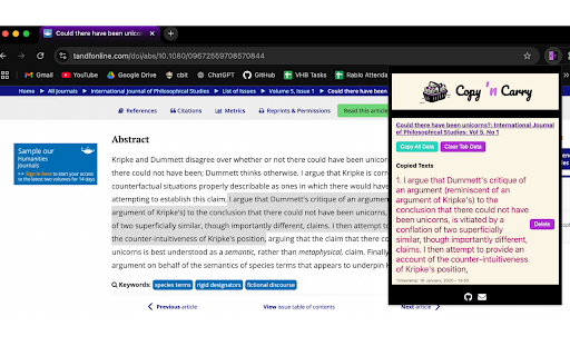 Copy n Carry  from Chrome web store to be run with OffiDocs Chromium online