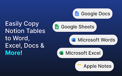Copy Notion Table  from Chrome web store to be run with OffiDocs Chromium online