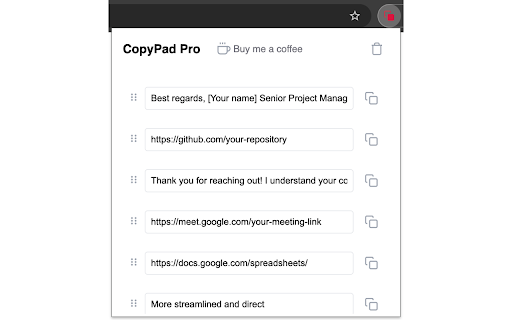 CopyPad Pro  from Chrome web store to be run with OffiDocs Chromium online