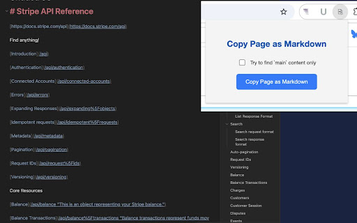 Copy Page as Markdown  from Chrome web store to be run with OffiDocs Chromium online