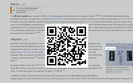 Copy paste with QR code  from Chrome web store to be run with OffiDocs Chromium online
