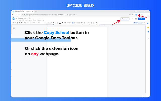 Copy School Sidekick  from Chrome web store to be run with OffiDocs Chromium online