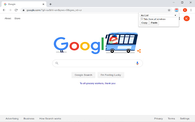 Copy Tab URLs  from Chrome web store to be run with OffiDocs Chromium online