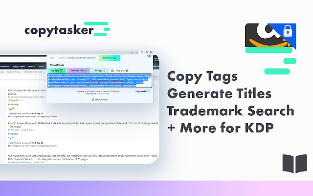 Copy Tags KDP Title Generator Search Amazon  from Chrome web store to be run with OffiDocs Chromium online