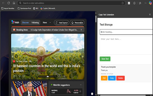 Copy Text Extension  from Chrome web store to be run with OffiDocs Chromium online