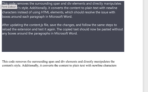 Copy Text Formatter  from Chrome web store to be run with OffiDocs Chromium online