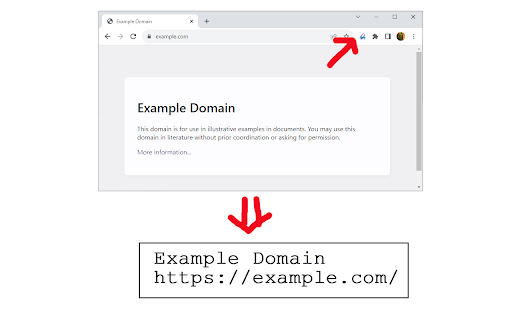 Copy title and URL (plaintext)  from Chrome web store to be run with OffiDocs Chromium online
