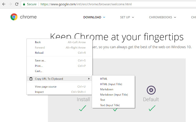 Copy URL To Clipboard  from Chrome web store to be run with OffiDocs Chromium online
