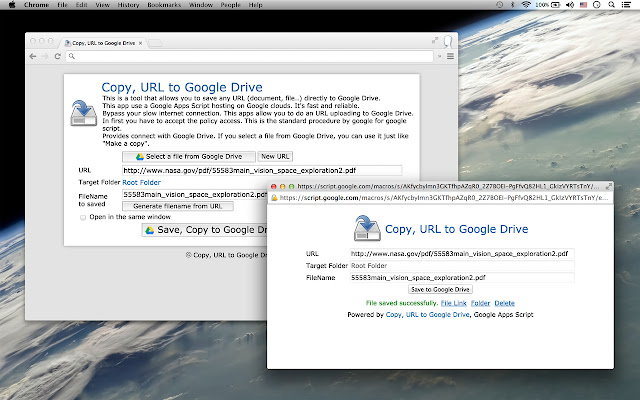 Copy, URL to Google Drive™  from Chrome web store to be run with OffiDocs Chromium online