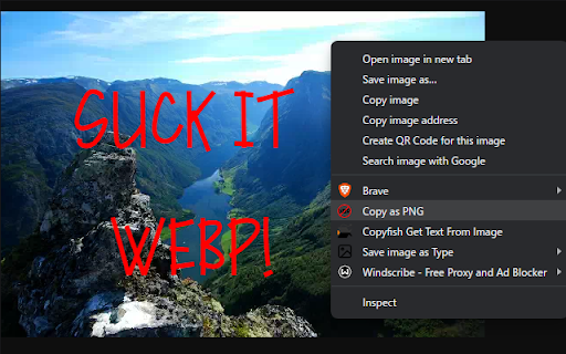 Copy WebP as PNG  from Chrome web store to be run with OffiDocs Chromium online