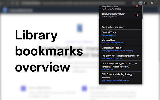 CorporateBookmarks  from Chrome web store to be run with OffiDocs Chromium online