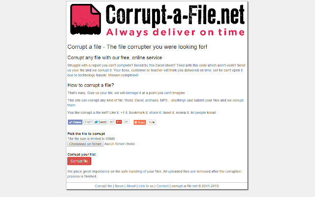 Corrupt a File.net  from Chrome web store to be run with OffiDocs Chromium online