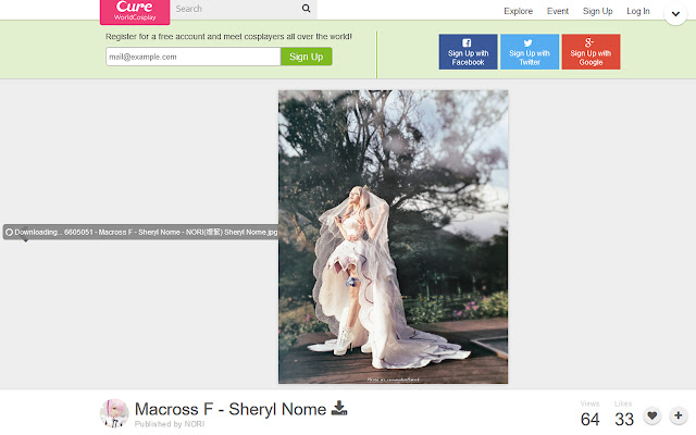 Cosplay Photo Downloader  from Chrome web store to be run with OffiDocs Chromium online