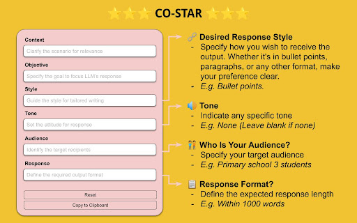 CO STAR Prompt Template  from Chrome web store to be run with OffiDocs Chromium online