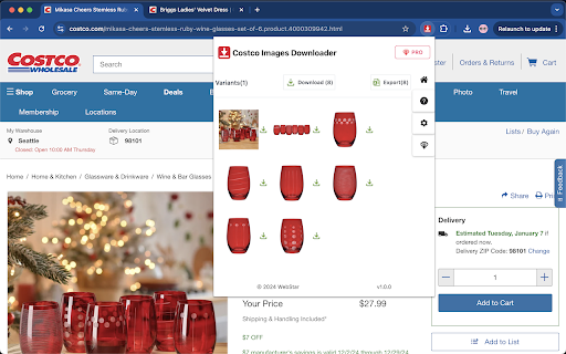 Costco Images Downloader  from Chrome web store to be run with OffiDocs Chromium online