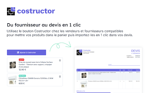 Costructor  from Chrome web store to be run with OffiDocs Chromium online