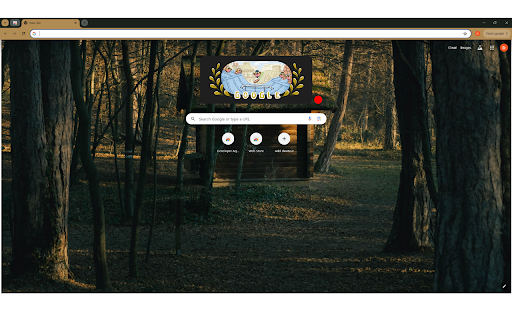 cottage nestled in a forest of maple trees during autumn  from Chrome web store to be run with OffiDocs Chromium online